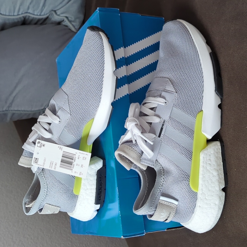 Men's Adidas POD-S3.1 Grey Two Shock Yellow size 10.5